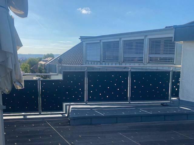 Penthouse-Dachgeschoss-Wohnung, Terrasse, mit Blick über Würzburg